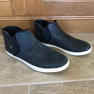 Teva Black Leather Mid Ankle Slip On Sneaker Sz 11